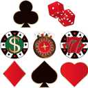 Blulu 40 Pcs Casino Party Cutouts Las Vegas Decorations Versatile Casino Poker Themed Birthday Party Decoration Cutouts with Glue for Bulletin Board Las Vegas, 5.9 x 5.9 Inches