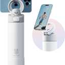Insulated Magnetic Water Bottle - Reusable Stainless Steel Bottle with MagSafe Compatible Phone Holder - Keeps Cold for 24 Hours - Perfect for Gym, Sports, and Travel - White 24oz