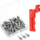 PATIKIL 1/2Inch Shoe Spikes, 50 Pack Steel Long Spikes Track and Field Running Spikes Replacement Spikes Nails with Spike Wrench for Jumping Sprint Sports Short Running Track, Silver