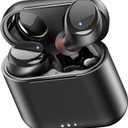 TOZO T6 Wireless Earbuds, Bluetooth Ear Buds, Stereo Sound in Ear Headphones, 50 Hours Playtime, AI Clear Call, Wireless Charging Case, APP Customizable EQs, IPX8 Waterproof Earphones (Small, Dark Black)