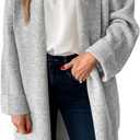 Saodimallsu Womens Long Cardigan Sweaters Chunky Open Front Oversized Slouchy Knit Fall Trendy Coatigan Jackets (Medium, Light Grey)