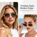 Retro Oval Sunglasses for Women - Trendy Polarized Sun Glasses UV400 Protection Shades Fashion Metal Frame (A4 Gold/Grey Lens & Silver/Grey Lens)