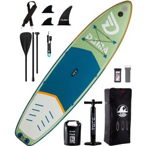 DAMA Premium Inflatable Stand Up Paddle Board (6 inch Thick), sup Board for Adults, SUP, Yoga Boards, Fishing Paddle Boards w/SUP Accessories, 4pcs Kayak Paddle, 32 Wide Stance, Non-Slip Deck (Fresh water 11'*33''*6'')