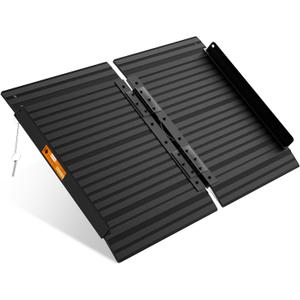 Black Aluminum Ramp 2FT, With Non-Slip Surface Wheelchair Ramp, Folding Portable Wheelchair Ramps for Home Steps, Scooter Ramp for Car, Stairs, Doorways, Curbs, 800 LBS Weight Capacity, 28.3" W x 24''L (2FT(Using height 2-6''))