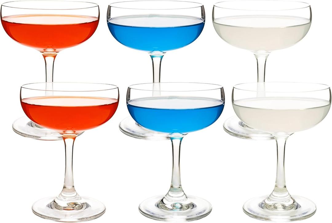 YANGNAY Coupe Champagne Glasses Set of 6 Crystal Cocktail Glasses with Short Stem, Martini Glasses - 7 oz