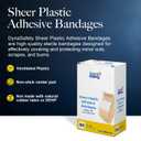 Dynarex Sheer Plastic Adhesive Bandages Water-Resistant and Sterile Non-Stick Pad First Aid Covers Minor Cuts Scratches - 1" x 3", Case of 50 Boxes, 50 per Box