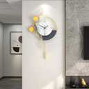 FLEBLE Wall Clock for Living Room Decor Silent Modern Wall Clocks Battery Operated Non Ticking Analog Large Clock Wall Decorative for Kitchen Office Bathroom Bedroom Home Bathroom,13x22 inches (Gray)