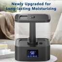 KZF 4L Top Fill Humidifiers for Bedroom & 60H Runtime - Cool Mist Humidifier, 3 Mist Levels, 8H Timer, Essential Oil Tray, Humidity Display, Quiet for Bedroom, Baby, Plants, Large Room (Black, 4L)