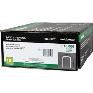Metabo HPT 16 Gauge Galvanized Roofing Staples for N5024A2, 1-Inch x 1-1/2-Inch, 10000 Count (11304HHPT)