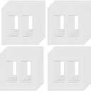 ABBOTECH 2-Gang Screwless Decorator Wall Plates, Child Safe Standard Size Outlet Cover, Unbreakable Polycarbonate Thermoplastic, Glossy White,20 Pack,UL Listed