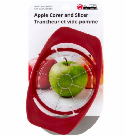 Apple Corer and Slicer with Stainless Steel Blade for Precision Cutting, Red, Pak of 2