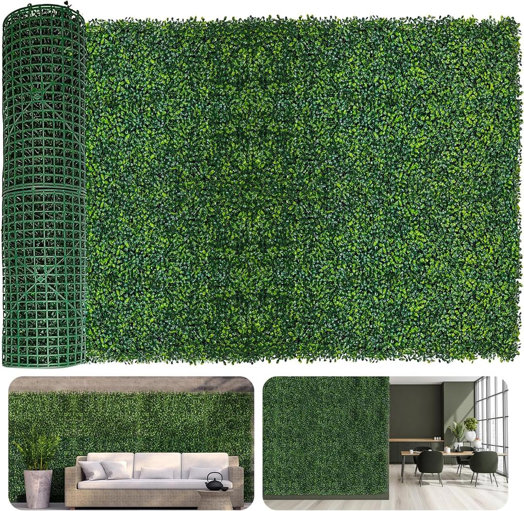 Artificial Ivy Privacy Fence Screen, 40X120 in(34 sqft) UV-Anti Faux Boxwood Roll Panels Greenery Backdrop Vine Leaf Fence Panels for Indoor Outdoor Wall Decor & Ivy Fence Covering Privacy
