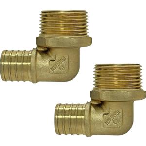XFITTING Barb Crimp 1 in Pex X 1 in Male Threaded Elbow, 2 Pieces