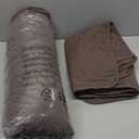 Amazon Basics Brushed Microfiber Quilt Set, Extra Soft with Natural Texture, 3-Piece, Queen/Full, Brown
