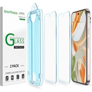 AmFilm Auto-Alignment OneTouch for Google Pixel 9 Pro/Pixel 9 [6.3''] Screen Protector, 30 seconds Installation, Bubble Free, Case Friendly, Anti-Scratch [2 Pack]