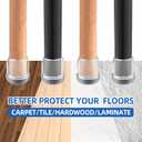 Small Chair Leg Floor Protectors for Carpet Hardwood Floors, Upgraded Chair Leg Caps with Graphene Fabric Bottom, No Hair Dust Clinging, 16 Pcs Clear Furniture Feet Covers Reduce Noise (Fit 0.8"-1")