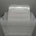 IRIS USA 54 Qt Stackable Plastic Storage Bins with Lids, 4 Pack - BPA-Free, Made in USA - See-Through Organizing Solution, Latches, Durable Nestable Containers, Secure Pull Handle - Clear (54 Qt. - 4 Pack)