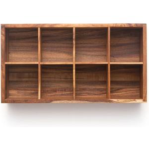 Ironwood Cornwall Tea Box, 8 Compartment Tea Organizer, Acacia Wood