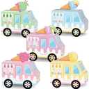25PCS Ice Cream Truck Boxes for Centerpieces Table Decor Ice Cream Themed Party Favors Treat Boxes Colorful Paper Candy Party Decorations Boxes for Summer Boy Girl Birthday Baby Shower Party Supplies