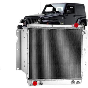 3 Row Aluminum Radiator Compatible with 1987-2006 Jeep Wrangler TJ YJ 2.4 2.5 4.0 4.2L