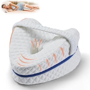 BEAUTRIP Knee Pillows for Side Sleepers Premium Memory Foam Wedge Leg Pillow Cushions Support with Washable Cover for Sciatica Back Hip Joint Knee Pain Relief (BM67-US-White)