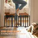 Snagle Paw Short Dog Gate,16.5" Tall Freestanding Metal Dog Gate Only for Small Dogs with Support Feet Easily Step Over,Up to 36" Wide Puppy Gate Indoor for Stairs,Doorways(Black,3 Panel)