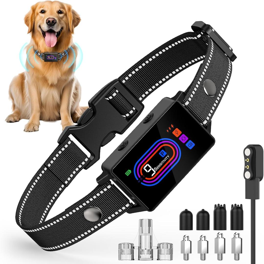 Dog Bark Collar, 2025 Bark Collar for Large Medium Small Dogs 5-130 lbs - Smart Rechargeable Anti-Barking Training Collar with 10 Adjustable Sensitivity-Bark Collars with Beep Vibratio