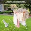 4-Legged Clothes Drying Rack Foldable, Outdoor Collapsible Drying Rack Clothing, Portable Laundry Drying Rack with 4 Pulleys, Aluminum Alloy Dry Rack for Clothes, Indoor, Balcony, Poolside, Camping