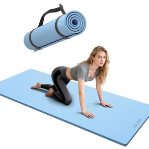 Yoga Mat Thick（8mm）Exercise Mat Non Slip Anti-tear,Pilates Mat for Men and Women,Workout Mats for Home,Barefoot Workouts and Floor Exercise,with Carrier Strap(71"x 24")