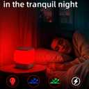 Red Light Night Light for Sleep, 670nm Wavelength Aid to Support Deep Relaxation: Naturally Aids Sleeps with 2 Colors, 3 Brightness & Touch Control for Adults, Kids Bedroom - USB Charging