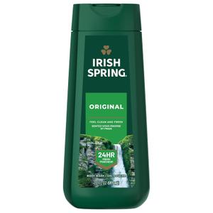 Irish Spring Mens Body Wash, Original Scented Body Wash for Men, Smell Fresh and Clean for 24 Hours, Cleans Body, Hands, and Face, Made with Biodegradable Cleansing Ingredients, 20 Oz Bottle