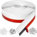 Garage Door Seal Top and Sides Seal Strip, Universal Rubber Weather Stripping Replacement, Weatherproofing Garage Door Seals with Adhesive Backed,Nails and Lids (White, 36FT)