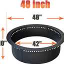SoulMate Outdoor 48-Inch Outer/42-Inch Inner Fire Pit Ring Smokeless,Duty Solid Metal Steel Round Firepit Rim Insert for DIY Fire Pits, Outdoor Above or In-Ground, Camping Garden Patio Backyard.