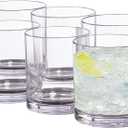 12 oz Drinking Glass Sets, Set of 6 Plastic Cups Unbreakable Drinkware Glasses Set Tumblers & Water Glasses Acrylic Clear Drinking Glasses, BPA-Free Beer Glasses for Home & Outdoors, Dishwasher Safe