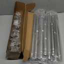 2 Pack Curtain Rods for Windows 32-96 Inch, 1 Inch Adjustable Nickle Curtain Rod Set with Brackets, Easy Install (Nickel)