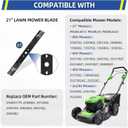GICOOL 1-Pack 21" Lawn Mower Blade, Compatible with Greenworks 21" Deck Mower, Replaces Models MO40L03, MO48L4422, MO40L4413