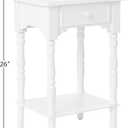 Decor Therapy Jane 1-Drawer Accent Table, Satin White 14"D x 17"W x 26"H