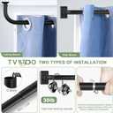 TVWOO Black Wrap Around Curtain Rods 28 to 48 Inch:Blackout Adjustable Window Curtain Rod,Room Darkening Heavy Duty Curved French Metal Single Drapery Rods for Bedroom Kitchen Easy Install,Matte Black