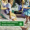 66" Heavy Duty Coated Iron Chain Sensory Swing Seat, Therapy Outdoor Playground Set Accessories With Snap Hooks and Hanging Straps (Green)