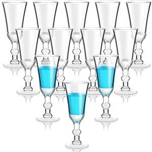Meanplan Shot Glasses with Stem 1 Oz Cordial Mini Wine Cups Limoncello Port Glasses Clear Heavy Base Fancy Shot Small Goblet Cups for Vodka, Cocktail, Liquor for Kitchen Dining(24 Pcs)