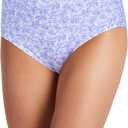 Jockey Women's Underwear Plus Size 100% Cotton Elance Brief - 3 Pack, Midnight Iris/Bouquet Bloom/Frothy Blue, 9
