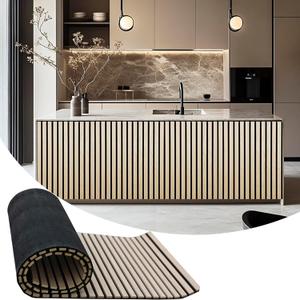94.5 x 23.6 in Acoustic Wood Wall Panels,3D Flexible Soundproof Wall Panels,Wood Slat Wall Panel for Interior Wall Decor (Oak)