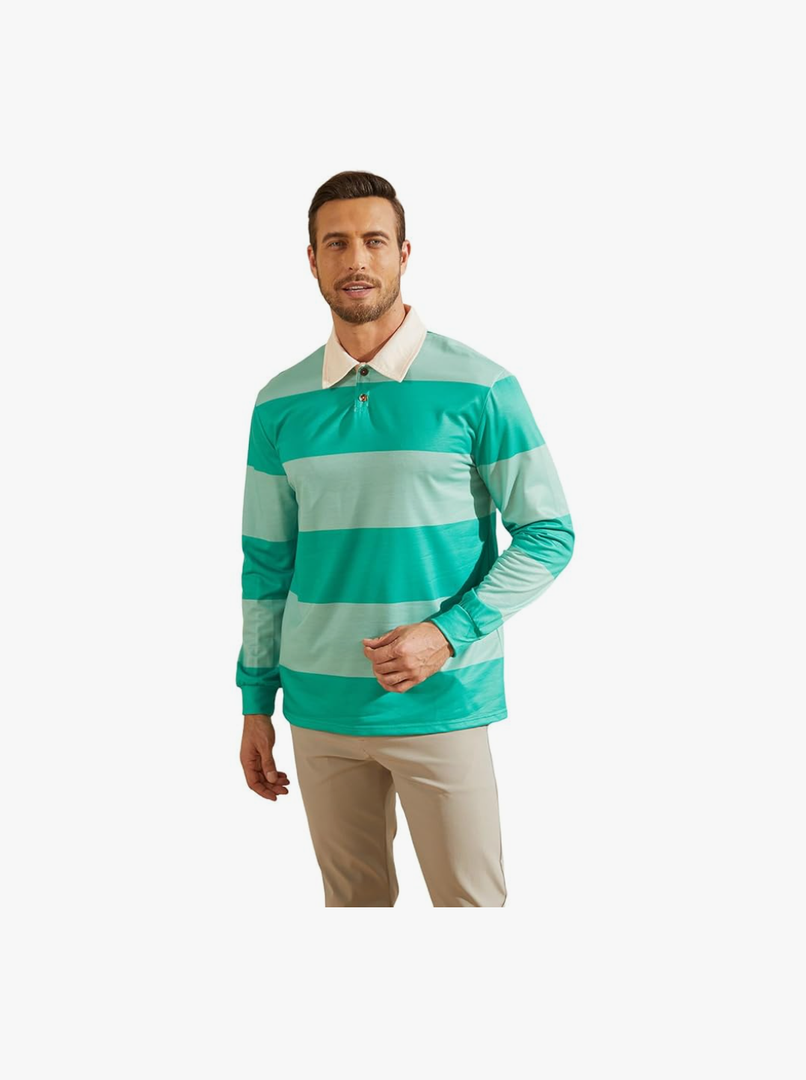 LILLIWEEN Classic Blues Striped Clues Shirt Mens Steve Green Striped Shirt Adult Halloween Costume size S