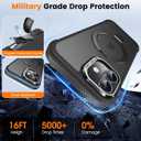 Case for iPhone 16 Plus, with Invisible Magnetic Stand, Mil-Grade Drop Protection, Non-Slip, Anti Fingerprint Anti Scratch, Shockproof Matte Phone Case (Black)