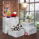 4 Pieces Wooden Cake Stands,Antique White Cupcake Stands for Display,12 inches Square Wooden crates,Wood Display risers for Wedding,Birthday Party,Christmas,etc. (Antique White)