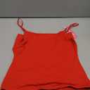 PUMIEY Women's Square Neck Tank Top Adjustable Spaghetti Straps Sleeveless Basic Tops Sharp Collection (Ruby)