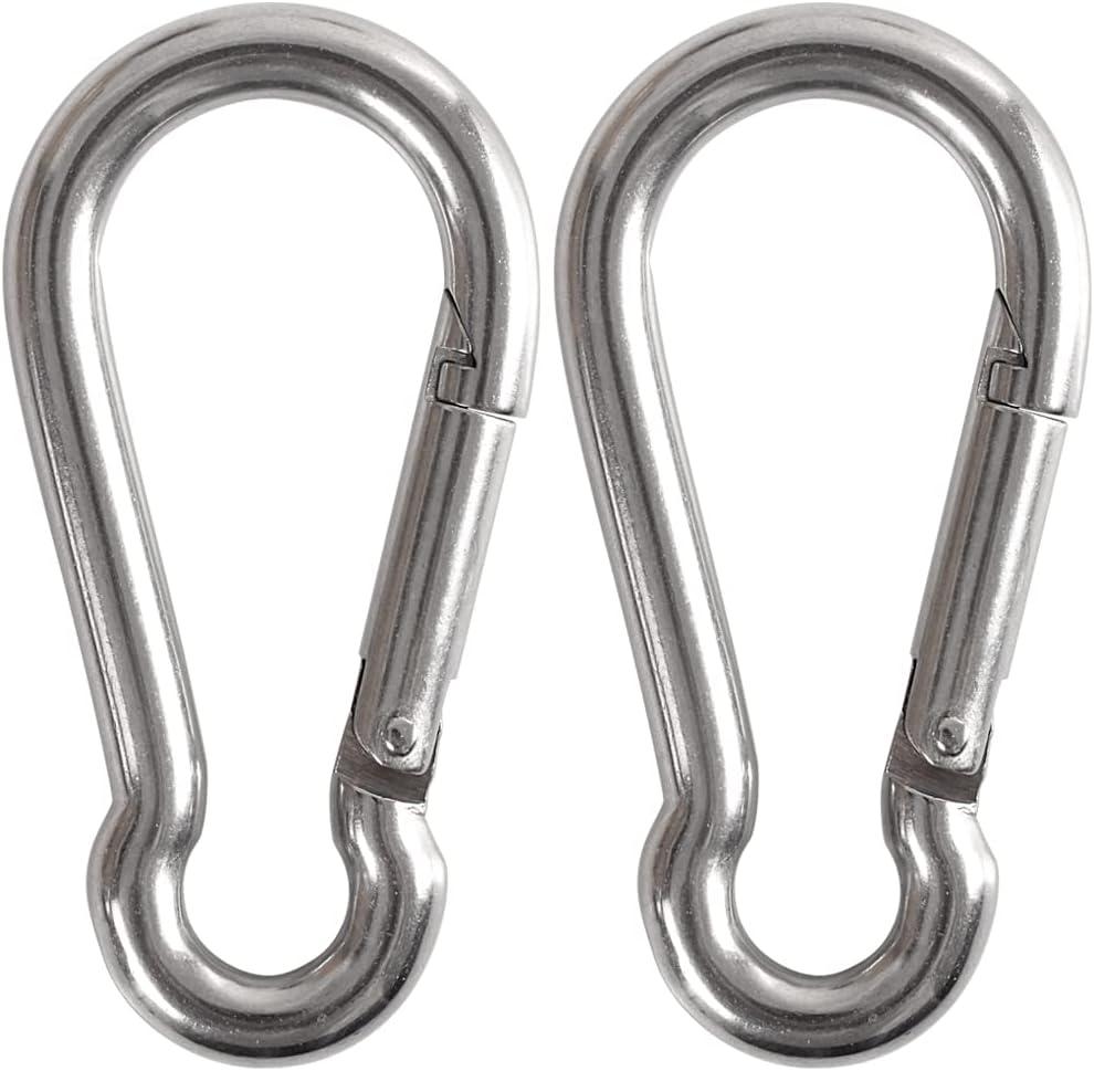 3.5" Heavy Duty Carabiners 700LB Weight Capacity, Spring Action Snap Hook Attachment, Anti-Rust for Hammocks, Swing Chairs, Gym Equipment, Camping Pack of 2