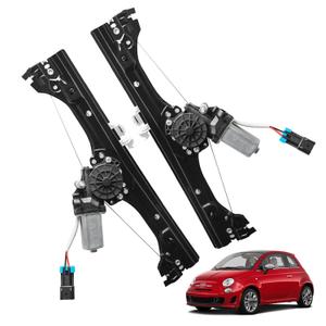 Front Right Power +Left Power Window Regulator and Motor Assembly Compatible with Fiat 500 1.4L 2012-2019 Replaces Part Number 751-649 751-648 Driver Side + Passenger Side