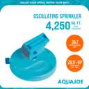 Aqua Joe AJ-OSPR20 Mini Oscillating Sprinkler on Sled Base 20 Nozzles, 4 Spray Patterns, up to 4,250 sq. ft. Coverage