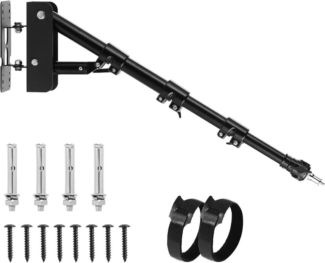 Meking Ring Light Wall Mount Boom Arm 39.37inch/100cm, for Strobe Light, Photography, Softbox, Reflector, Support 180 Degree Rotation
